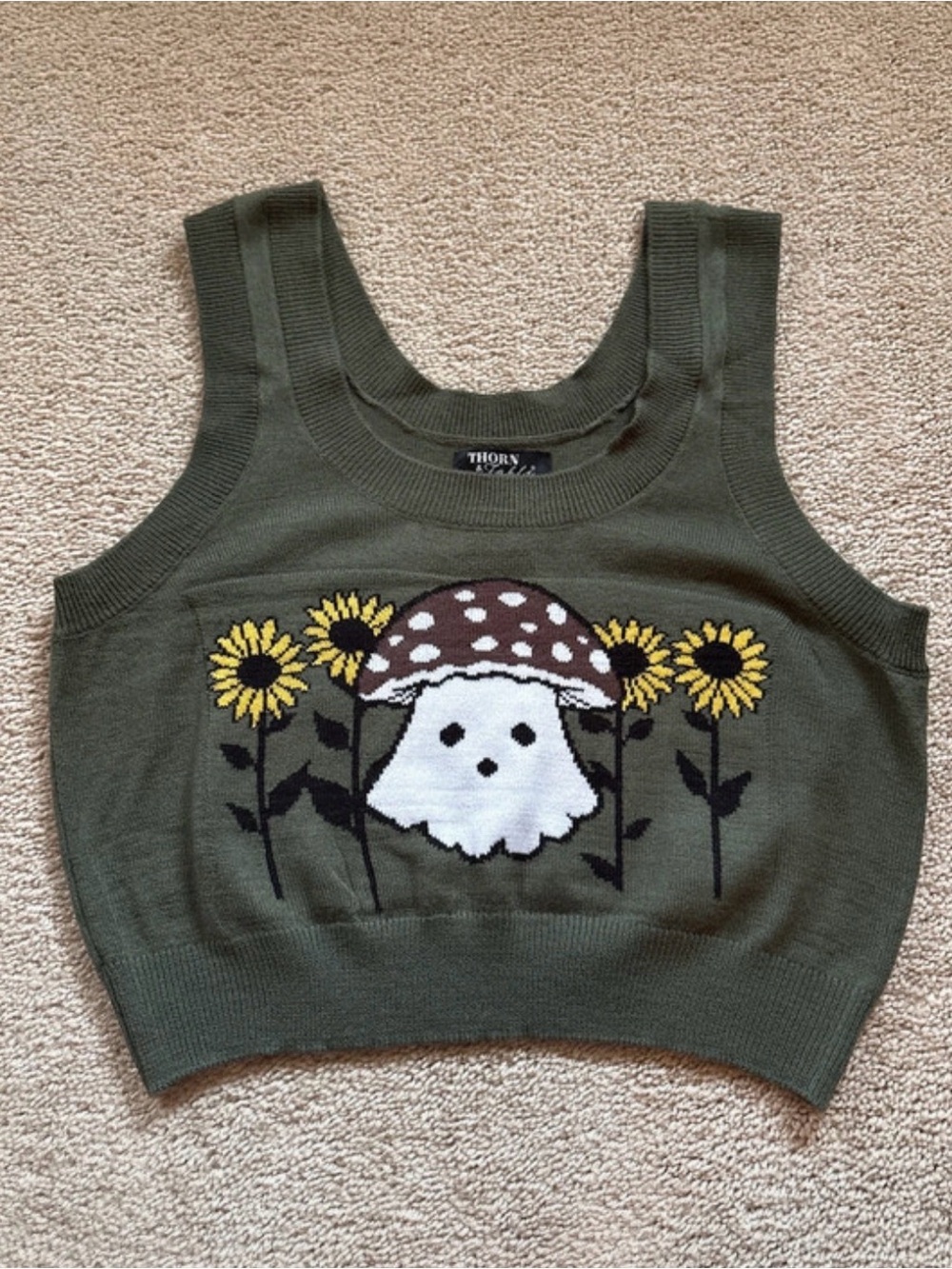 Thorn & Fable Ghost Mushroom Sweater Tank